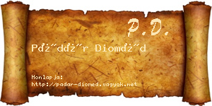 Pádár Dioméd névjegykártya